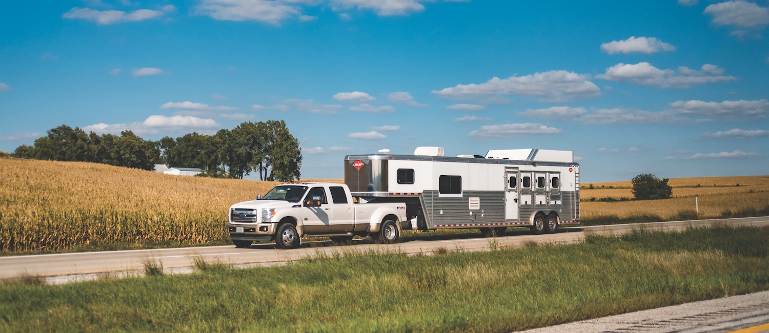 Truck hauling a trailer