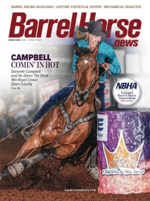Danyelle Campbell and He Dares The Devil win the Royal Crown and SVE Open Futurity titles in Guthrie, Oklahoma. Photo by Clinton Foster Photography