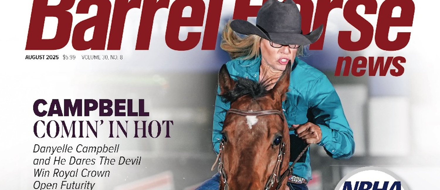 Danyelle Campbell and He Dares The Devil win the Royal Crown and SVE Open Futurity titles in Guthrie, Oklahoma. Photo by Clinton Foster Photography