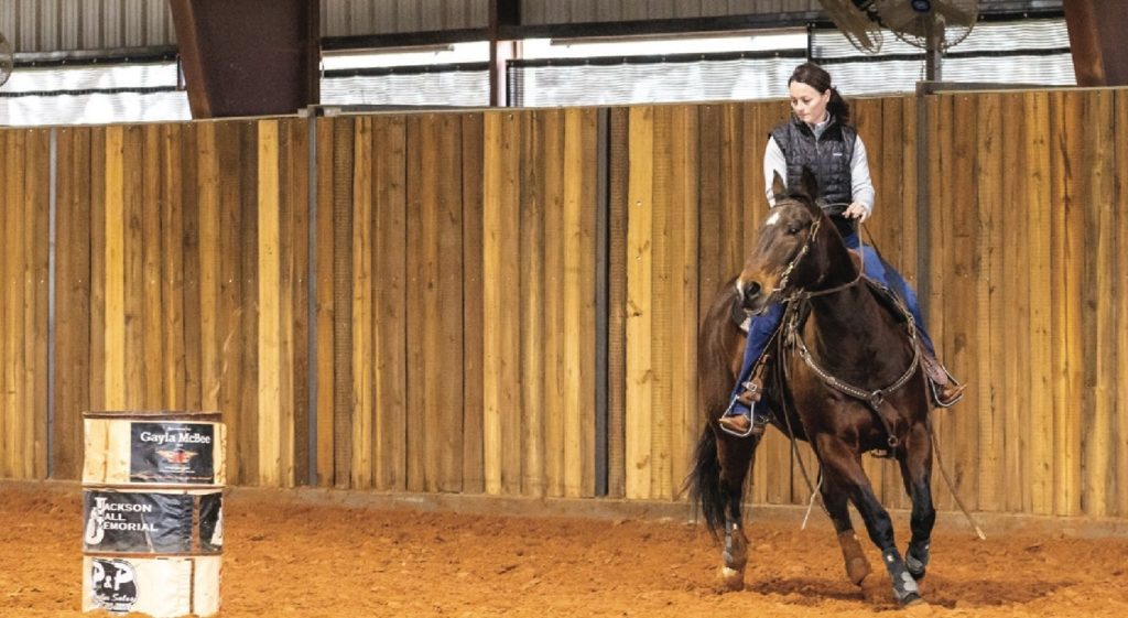 Molly is particular about her horses' foot placement before adding any speed. 