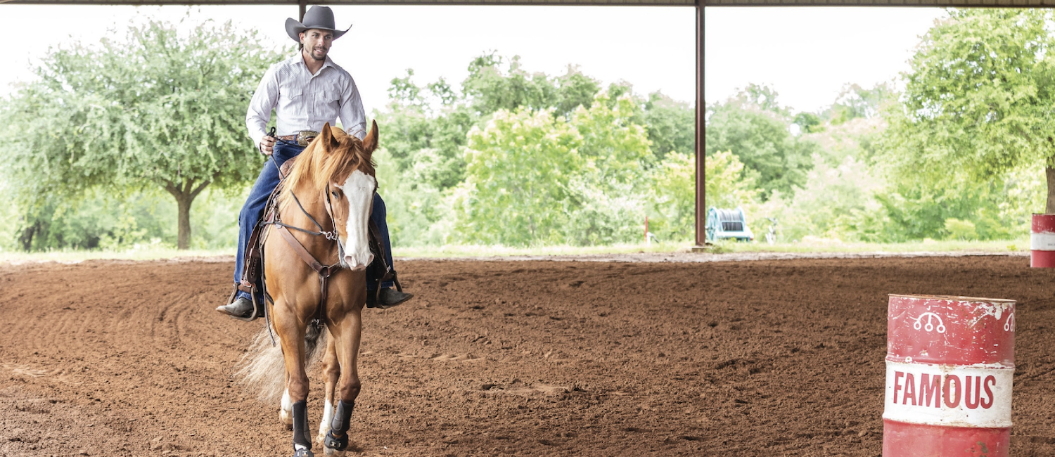 Ben Beall on a horse