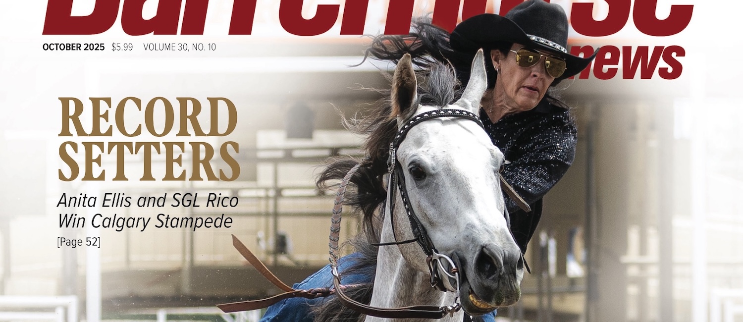 Anita Ellis and SGL Rico win the Calgary Stampede and sit in the top 15 of the WPRA world standings as of press time. Photo by Libin Sports Photography