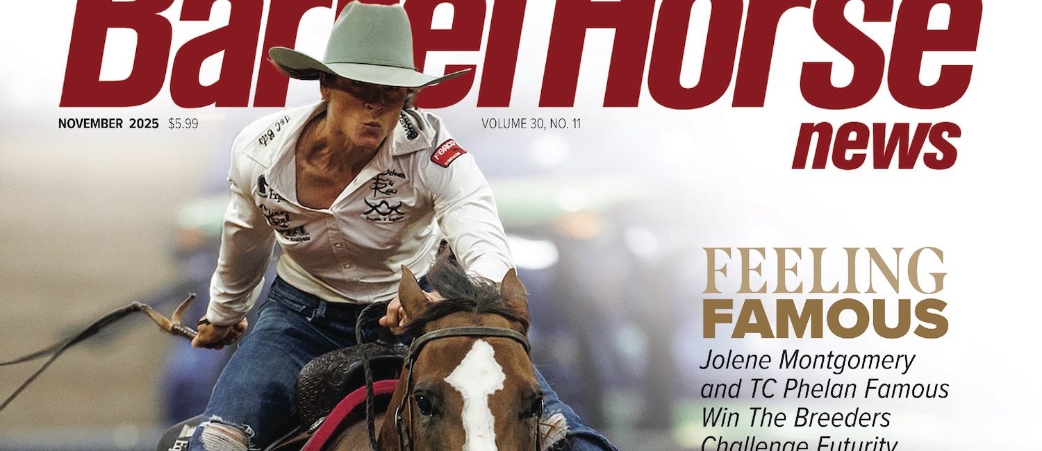 Jolene Montgomery and TC Phelan Famous win the Breeders Challenge Futurity Finale. Photo by Shoop Shots Photography