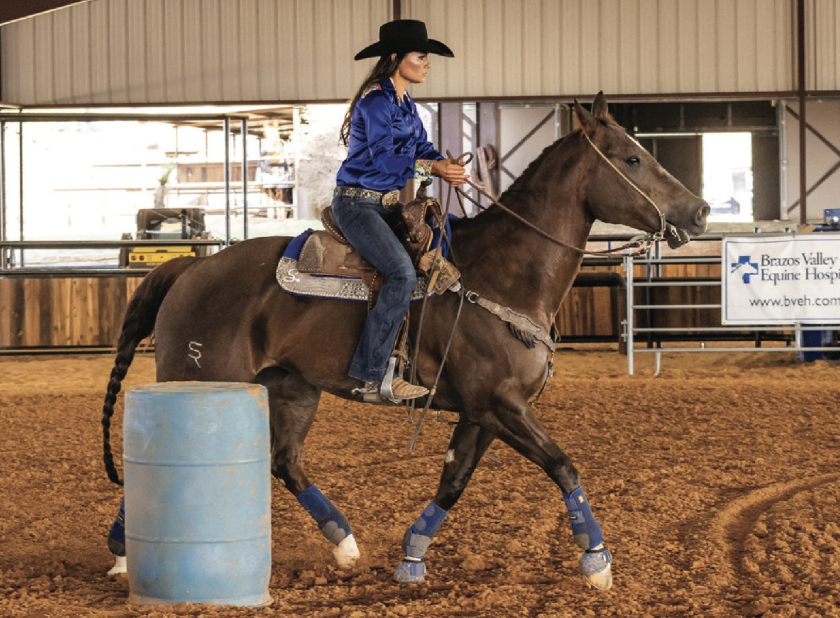 Point your horse directly toward the next barrel. 
