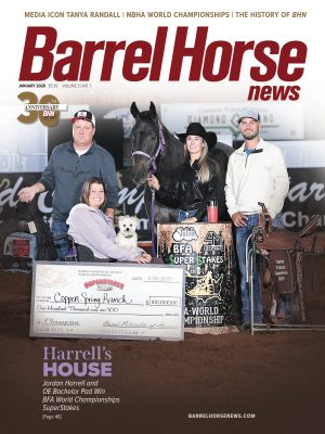 Jordan Harrell and OE Bachelor Pad win the BFA World Championships Super Stakes for owners Leslie and Jason Willis. Photo by Kenneth Springer