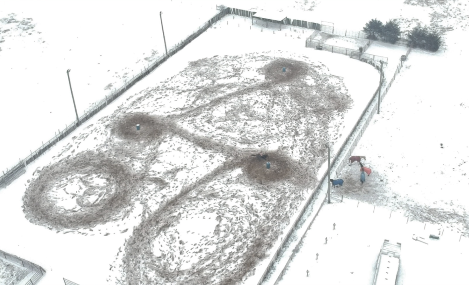 Arena in the winter time preparation
