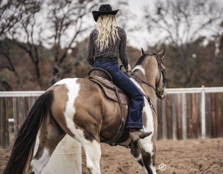 reins in the opposite hand 